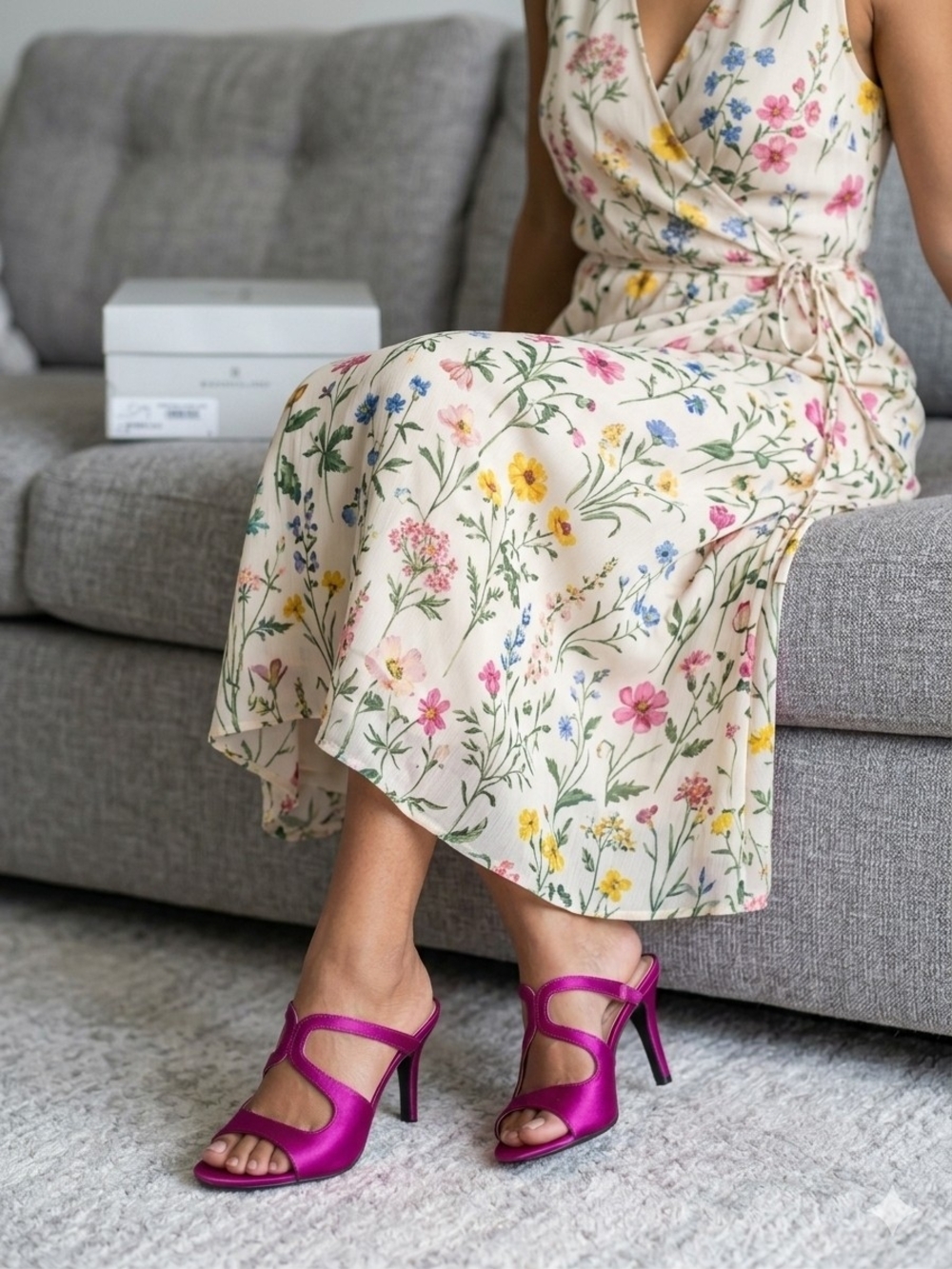 NIB Bandolino Mizelle Satin Heeled Sandals Fuchsia Pink 8M